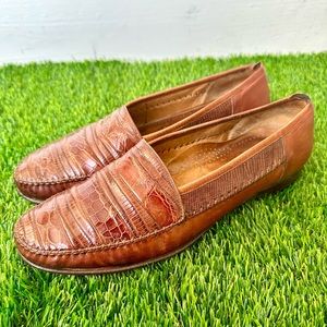 MEZLAN EXOTIC GENUINE LIZARD Sebastian Vintage Loafers Dress Shoes Mens Sz 9.5